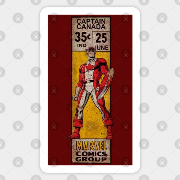 Captain Canada corner box Sticker by ThirteenthFloor